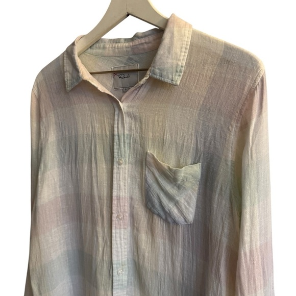 RAILS Charli Button Down Shirt in Pastel Buffalo Plaid, Size Small - Picture 6 of 11